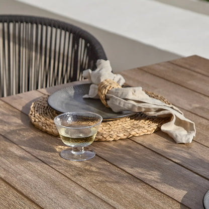 Amelia 4 Seater White Acacia Wood Black Legs Garden Dining Set - Hali Black Chairs