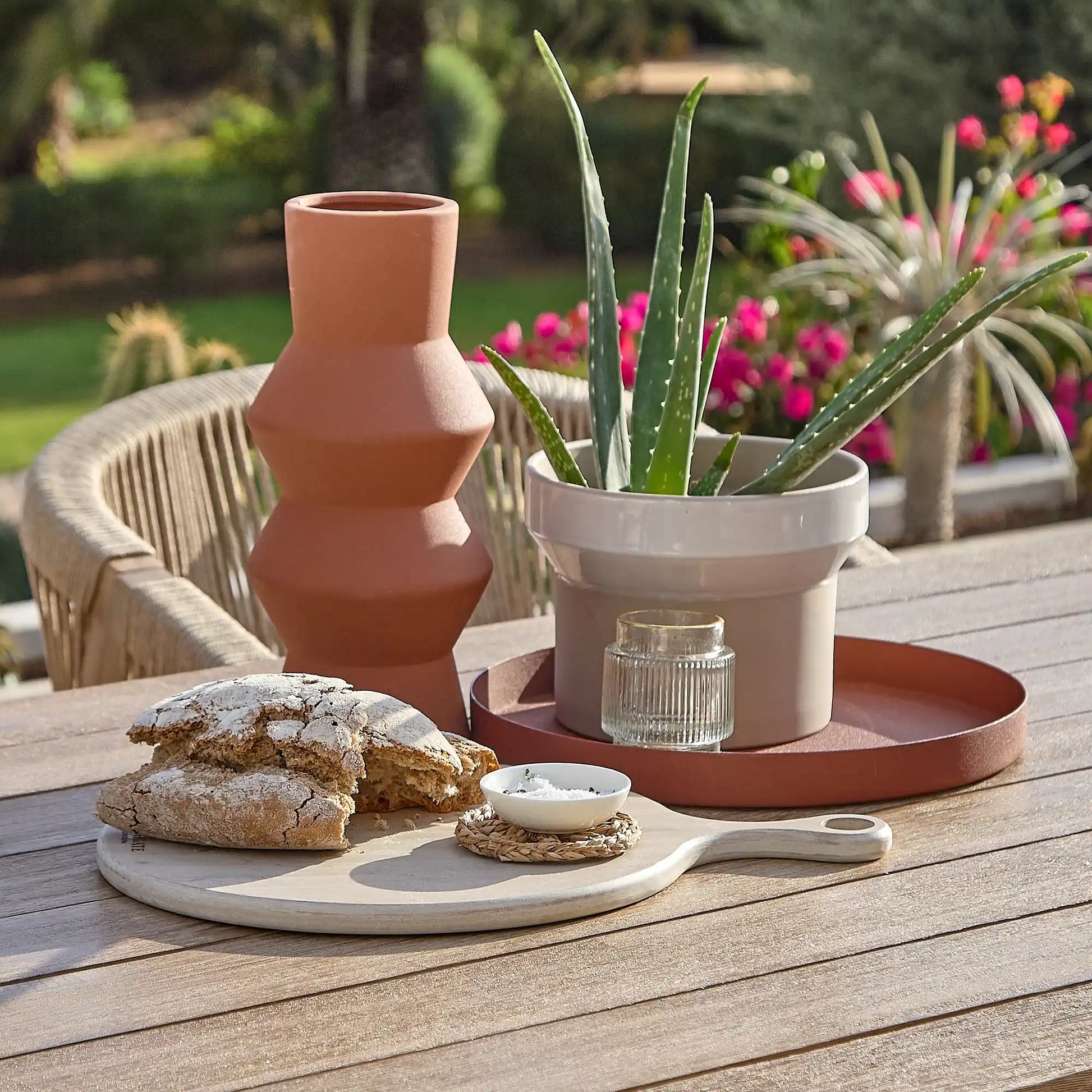 Amelia White Acacia Rectangular Dining Table with Metal Legs -Laura James 