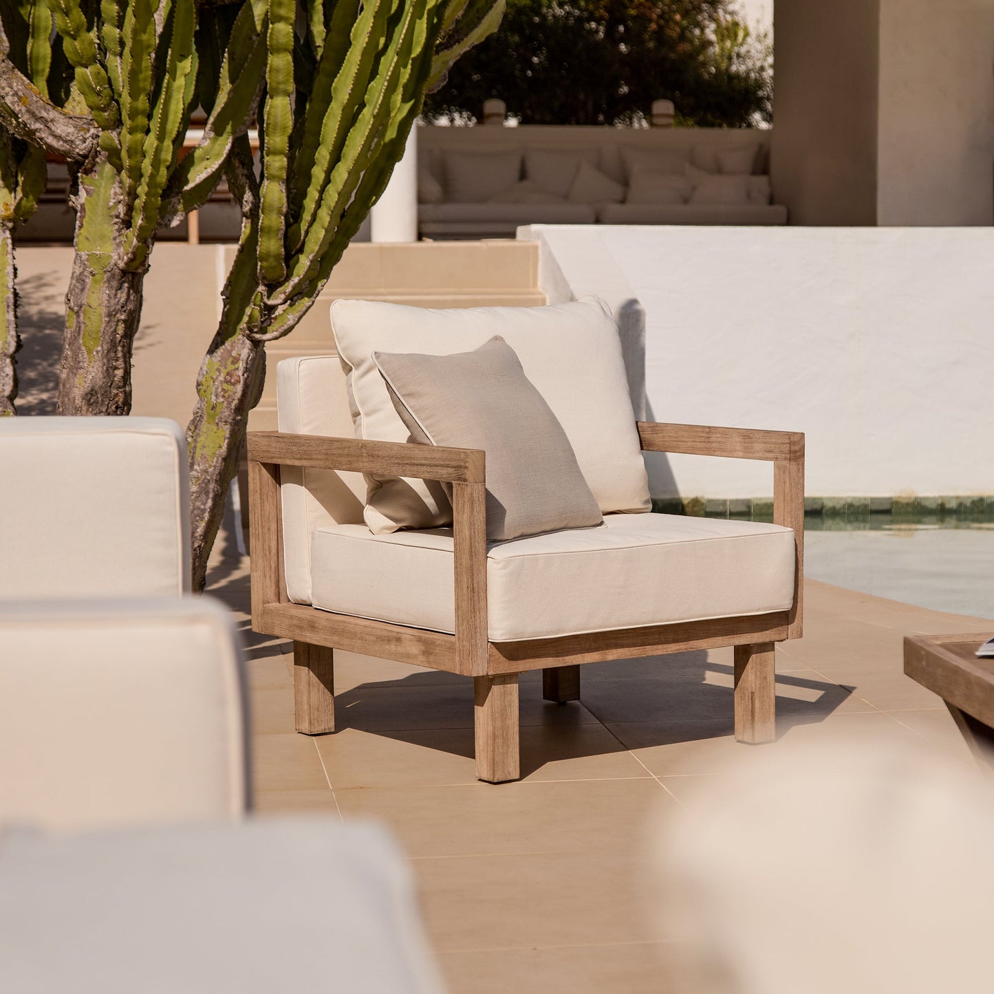 Akira 5 Seater Wooden Garden Sofa Set with 2 Akira Side Tables - Laura James