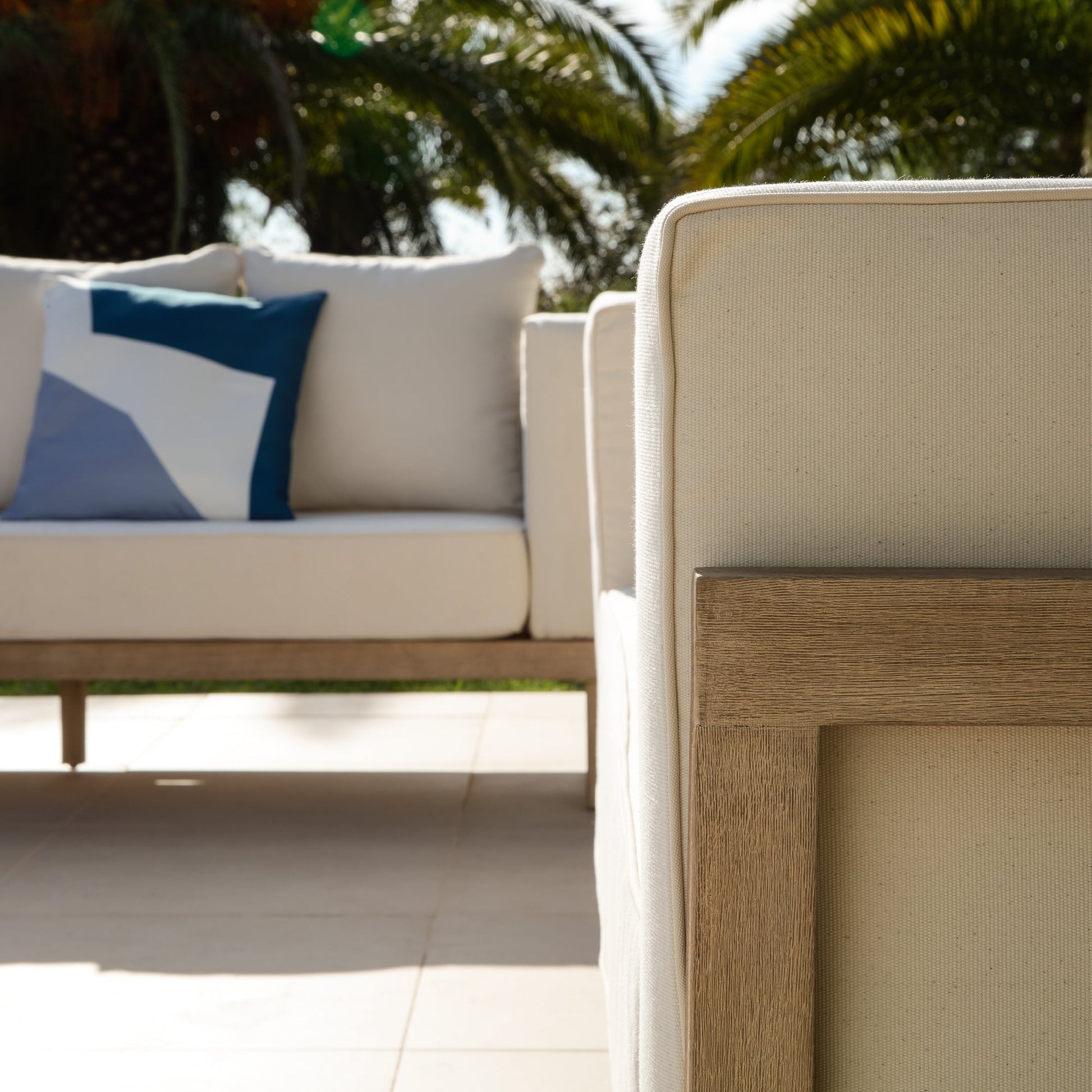 Akira 5 Seater Wooden Garden Sofa Set with Coffee and 2 Akira Side Tables - Laura James