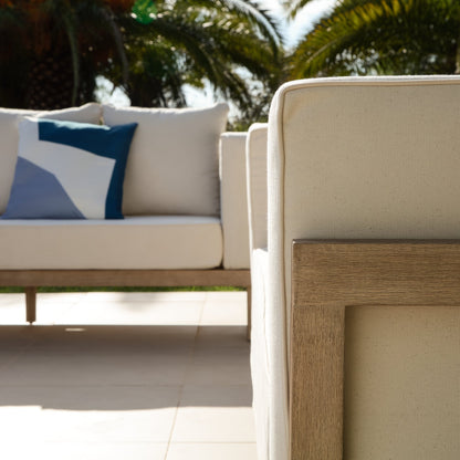 Akira 5 Seater Wooden Garden Sofa Set with Coffee and 2 Akira Side Tables - Laura James