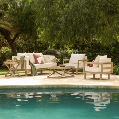 Akira 5 Seater Wooden Garden Set with Side Table - Laura James