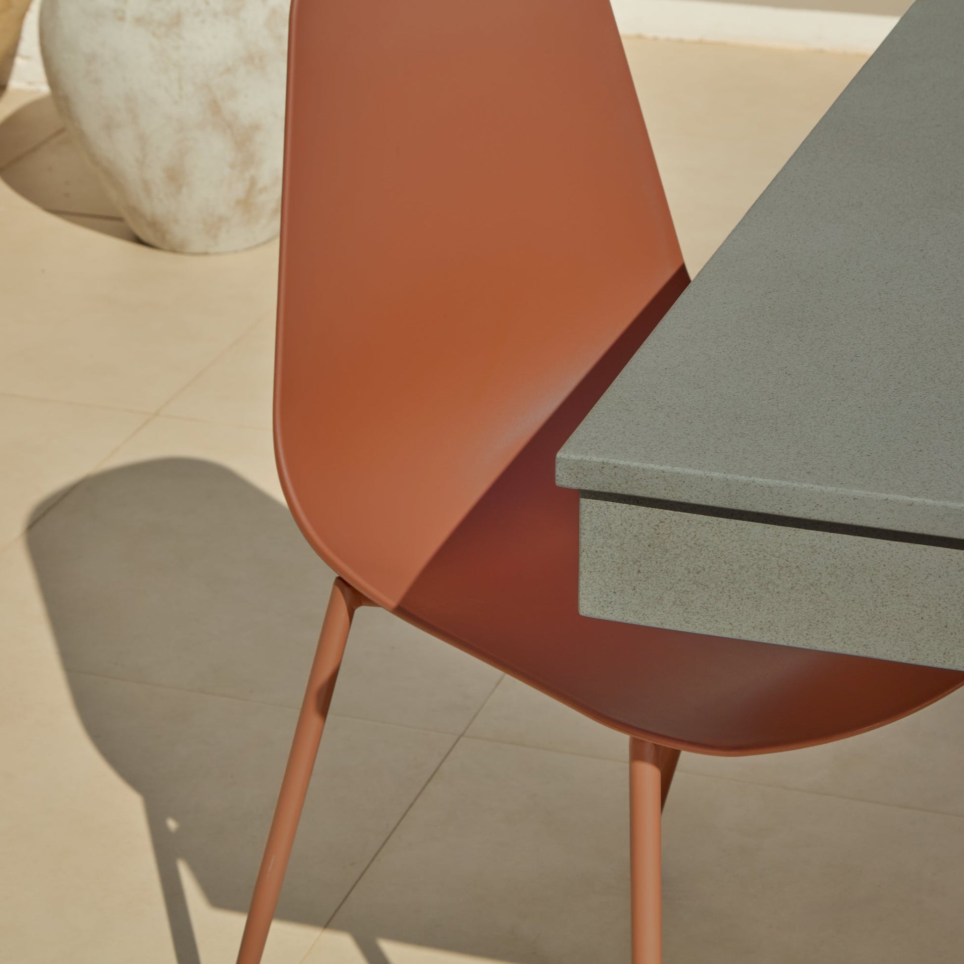 Amelia 6 Seater Concrete Garden Dining Table Dove Grey - Laura James