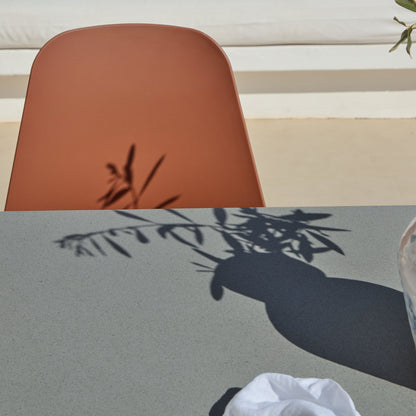 Amelia 6 Seater Concrete Garden Dining Table Dove Grey - Laura James