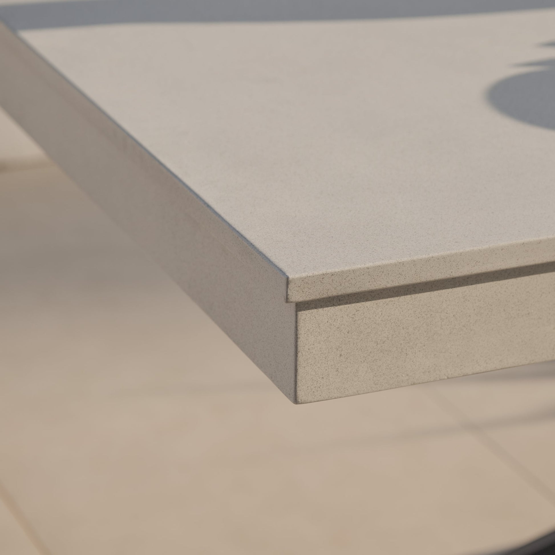 Amelia 6 Seater Concrete Garden Dining Table - Metal Legs - Pale Grey - Laura James