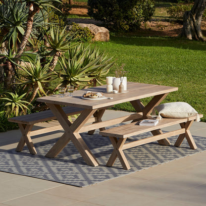 Charlotte 6 Seater Wooden Garden Dining Set with Benches - Laura James 