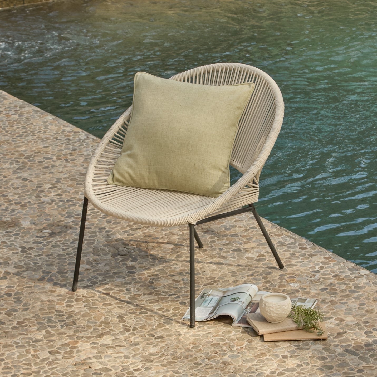 Eli Beige Rope Chairs - Set of 2 - Laura James