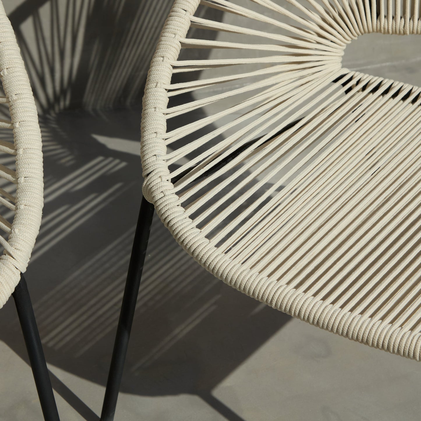 Eli Beige Rope Chairs - Set of 2 - Laura James