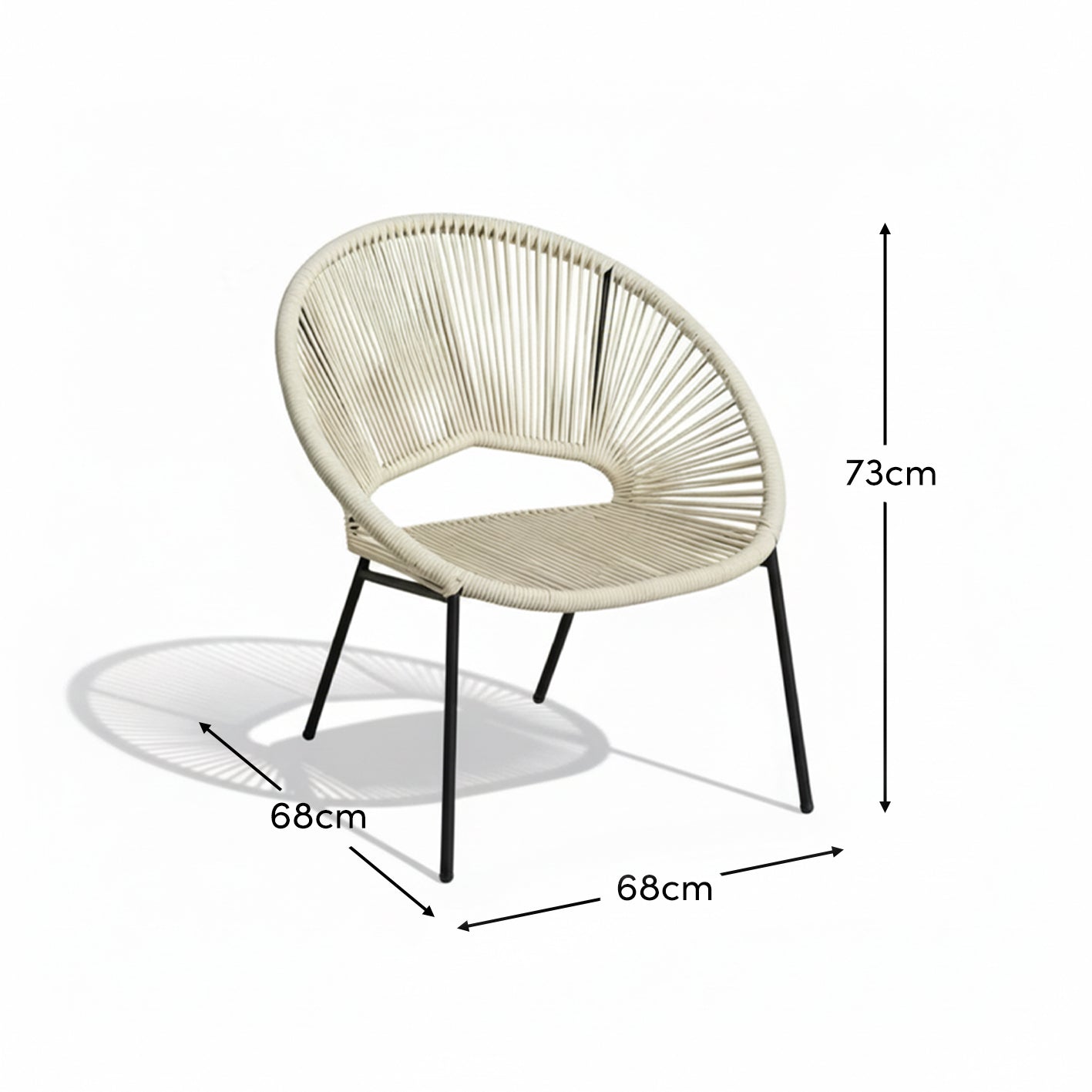 Eli Beige Rope Chairs - Set of 2 - Laura James