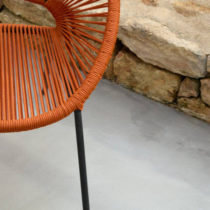 Eli Burnt Orange Rope Chairs - Set of 2 - Laura James