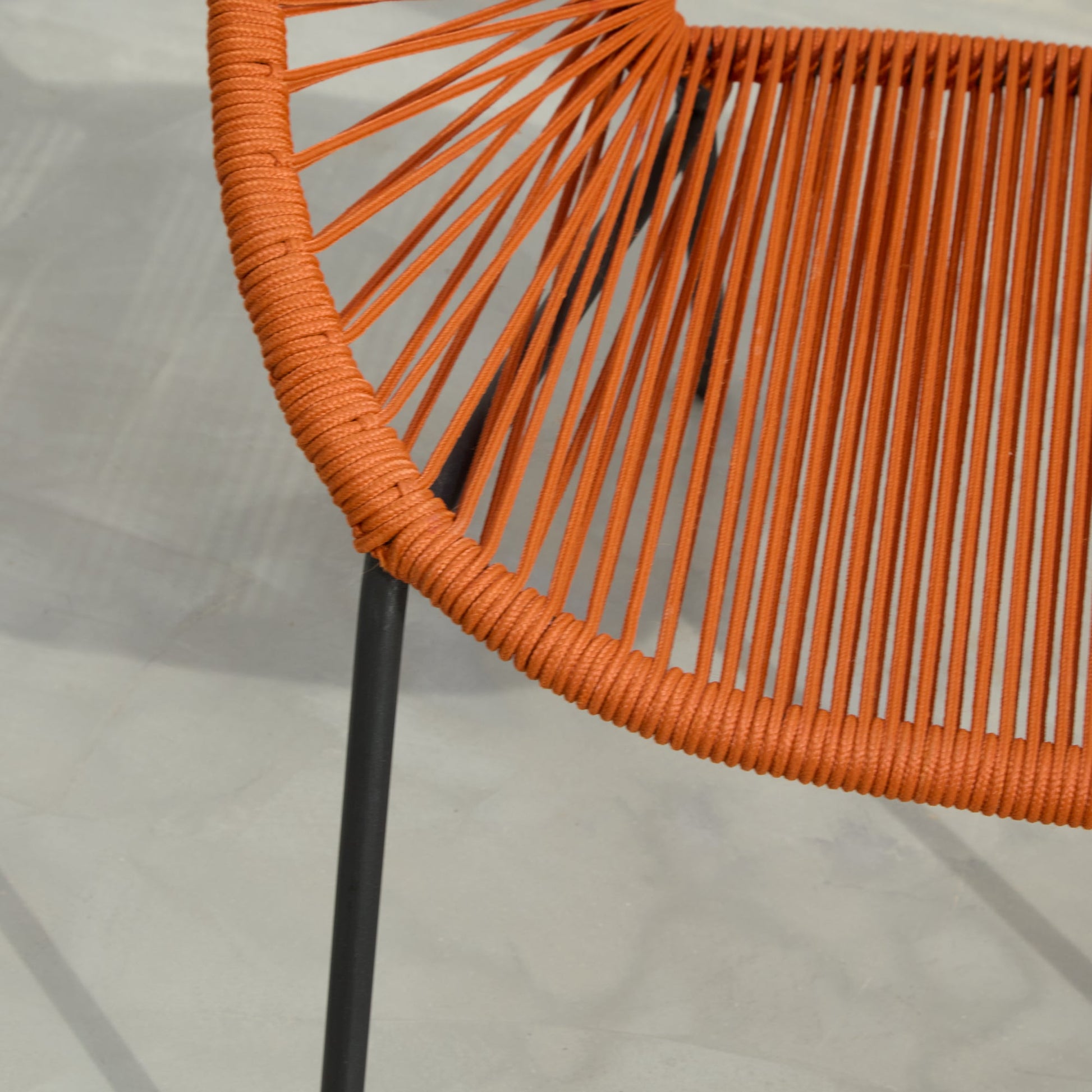 Eli Burnt Orange Rope Chairs - Set of 2 - Laura James