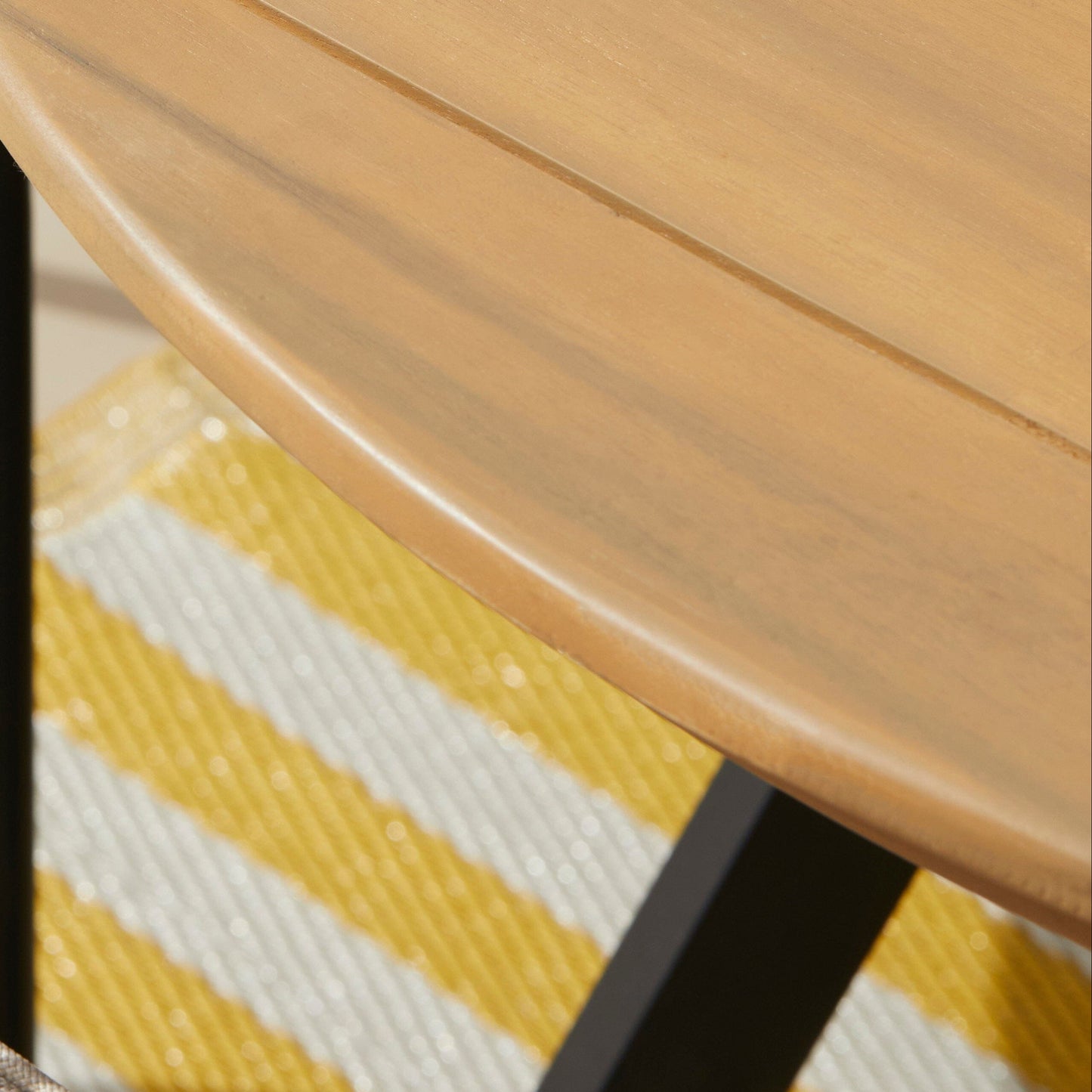 Ezra 6 Seater Oval Wooden Garden Dining Set with 6 Hali Natural Rope Chairs - Laura James 