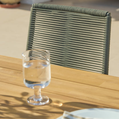 Hali 6 Seater Wooden Garden Dining Set with Ryder Khaki Chairs - 175cm - Laura James