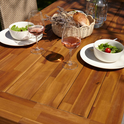 Hali 6 Seater Wooden Outdoor Dining Set with Hali Black Chairs - 235cm