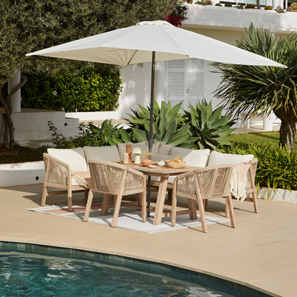 Shiro Wooden Garden Corner Dining Sofa Set - Laura James 