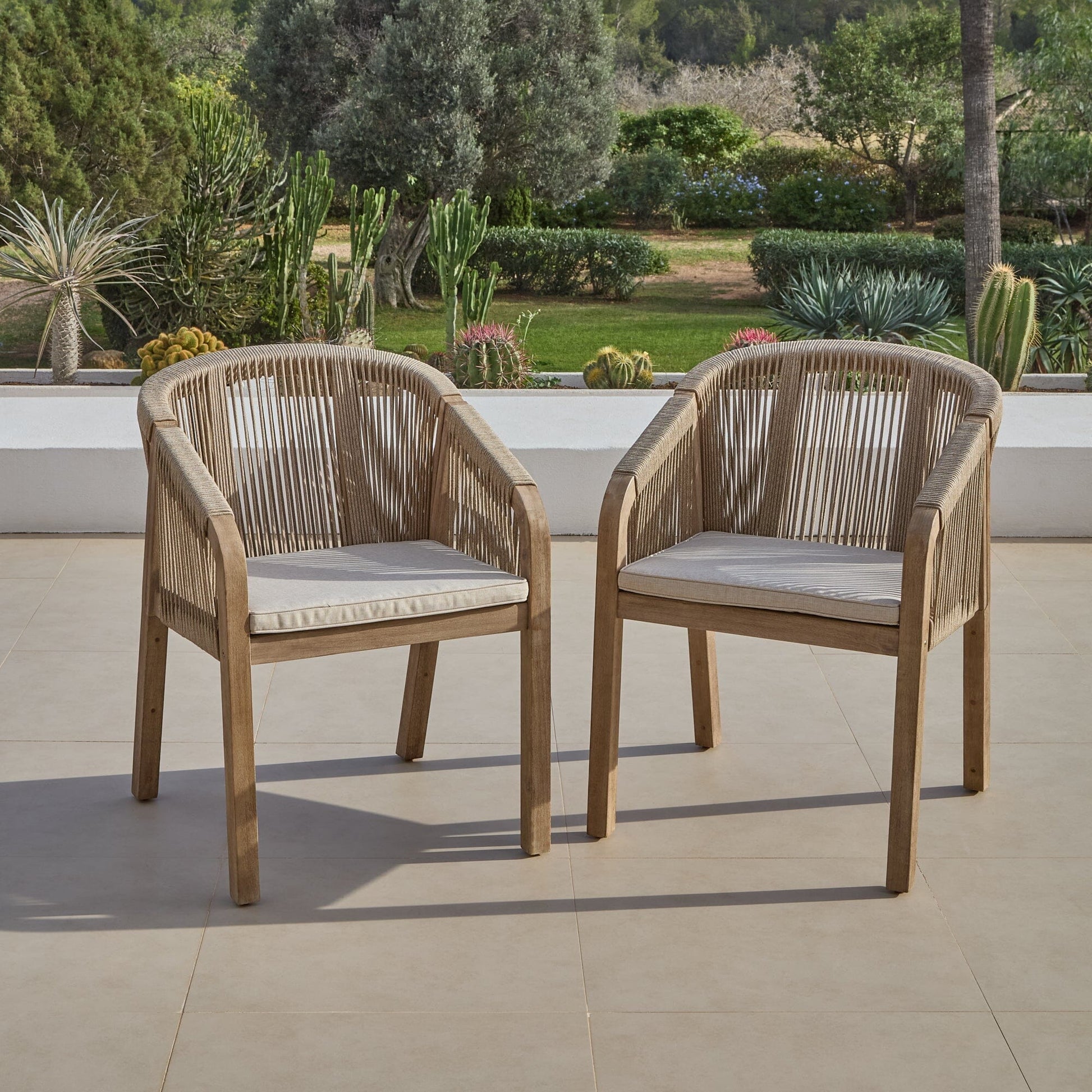 Nala Rope Garden Chairs - Set Of 2 - Laura James 
