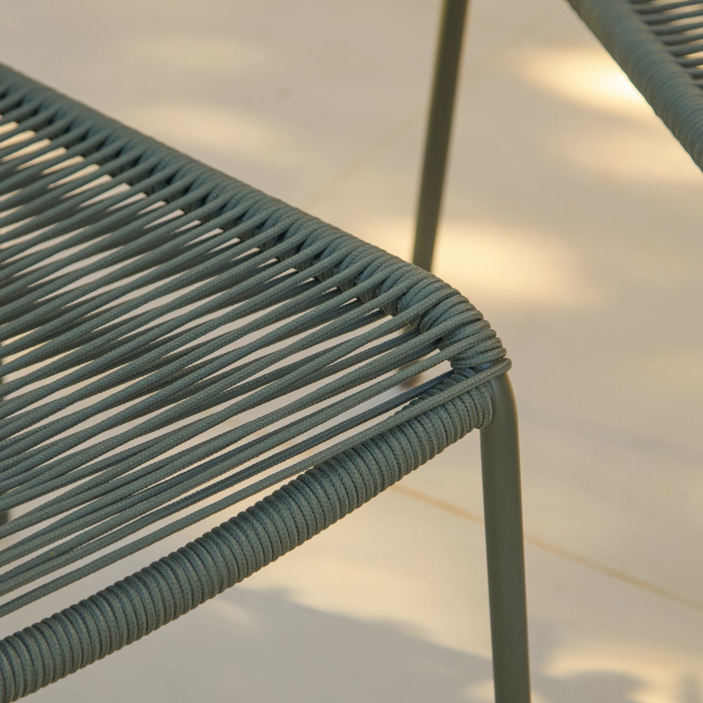 Ryder Khaki Green Rope Garden Chairs - Set of 2 - Laura James