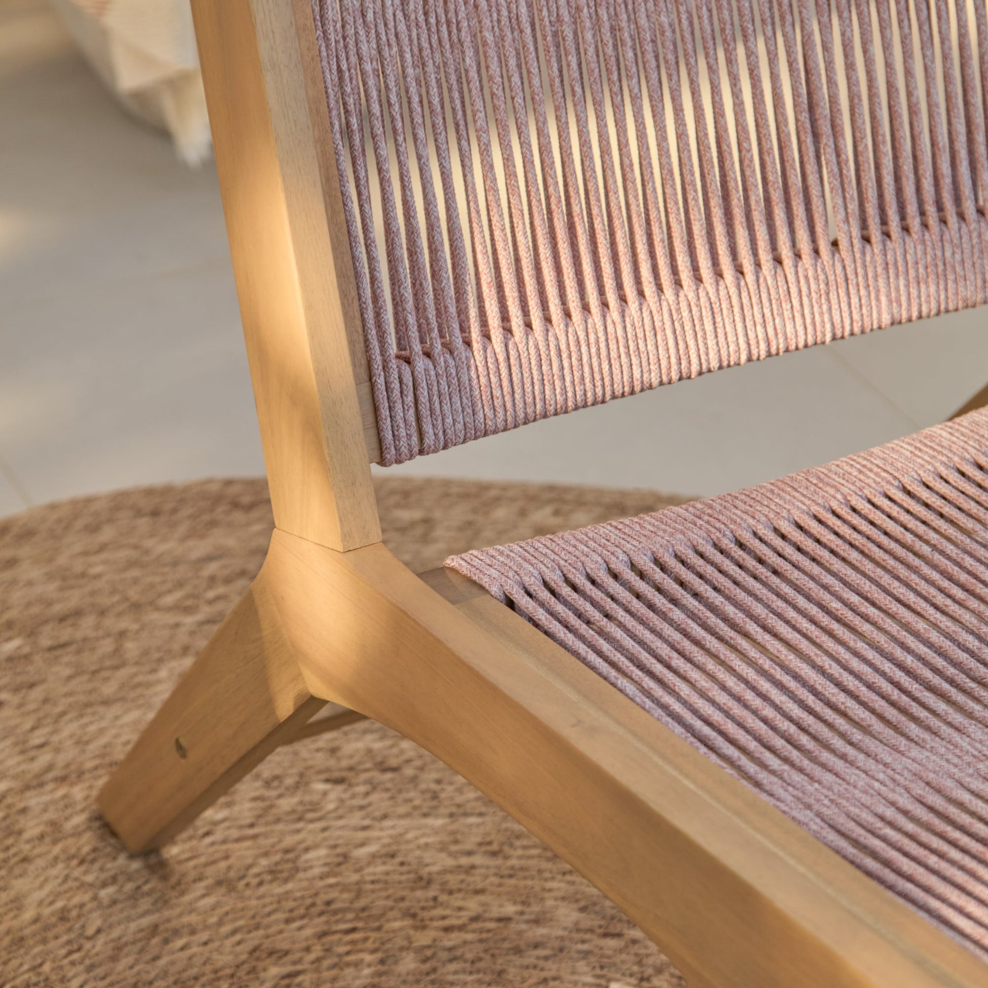 Seren Pink Rope Occasional Garden Chair - Laura James