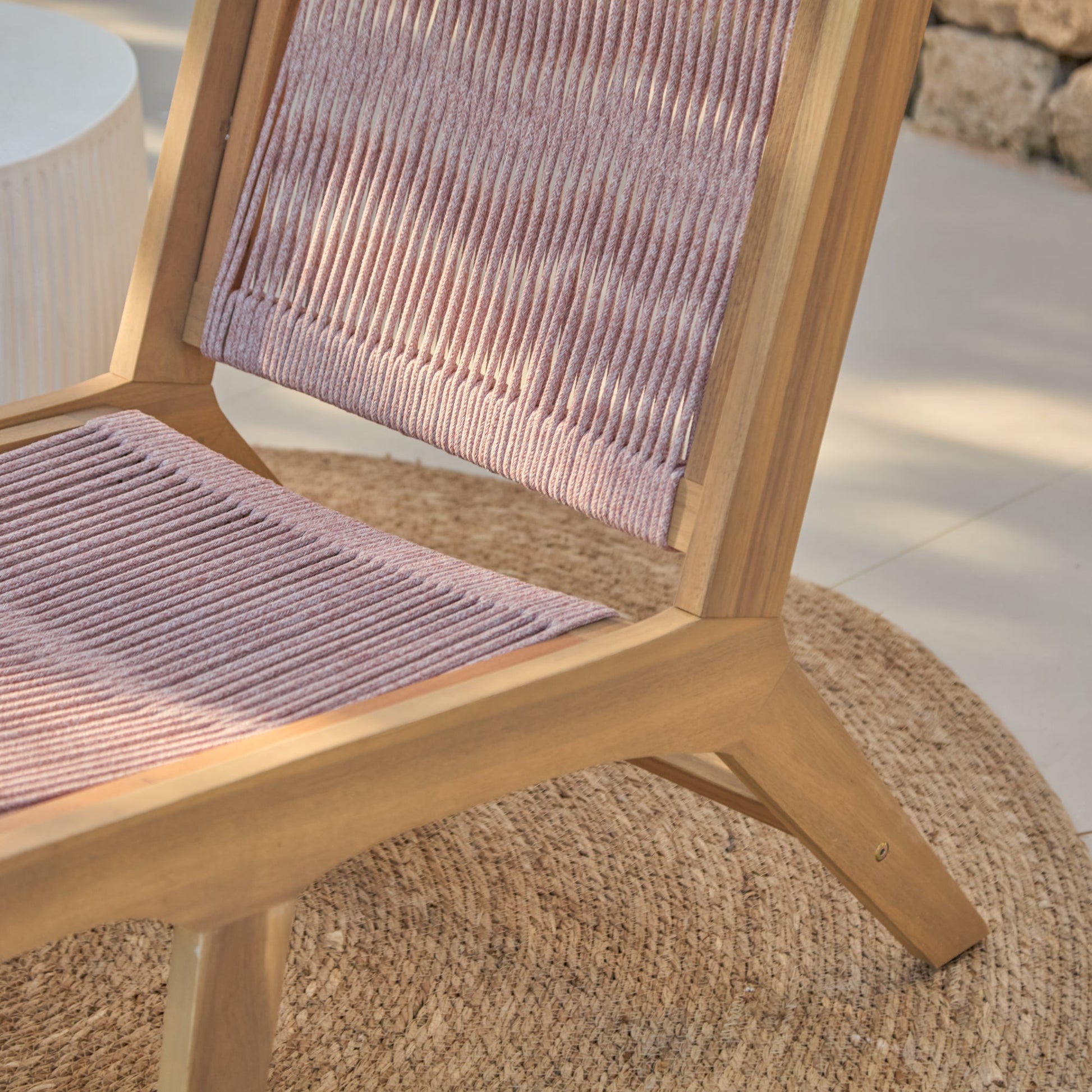Seren Pink Rope Occasional Garden Chair - Laura James
