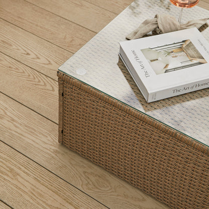 Weston 4 Seater Rattan Garden Corner Sofa Set - Natural Weave - Laura James 