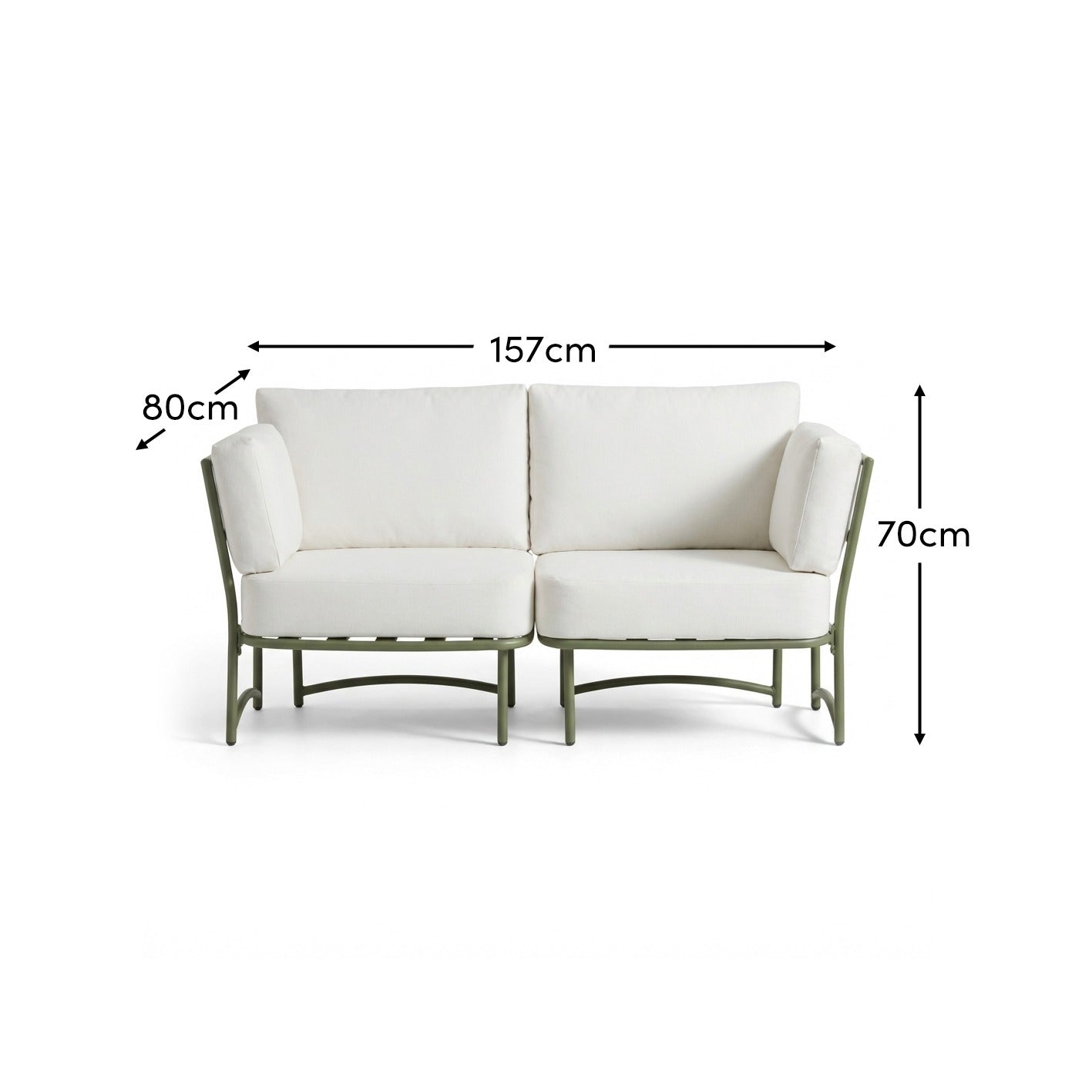 Wilder 2 Seater Garden Sofa - Olive Green - Laura James