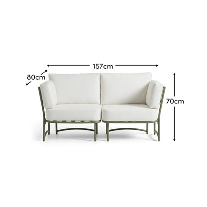 Wilder 2 Seater Garden Sofa - Olive Green - Laura James
