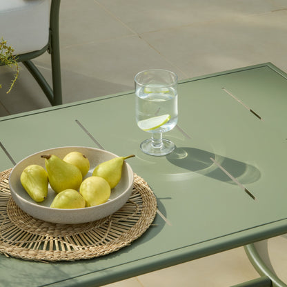 Wilder 8 Seater Metal Corner Sofa Set with Coffee Table - Olive Green - Laura James