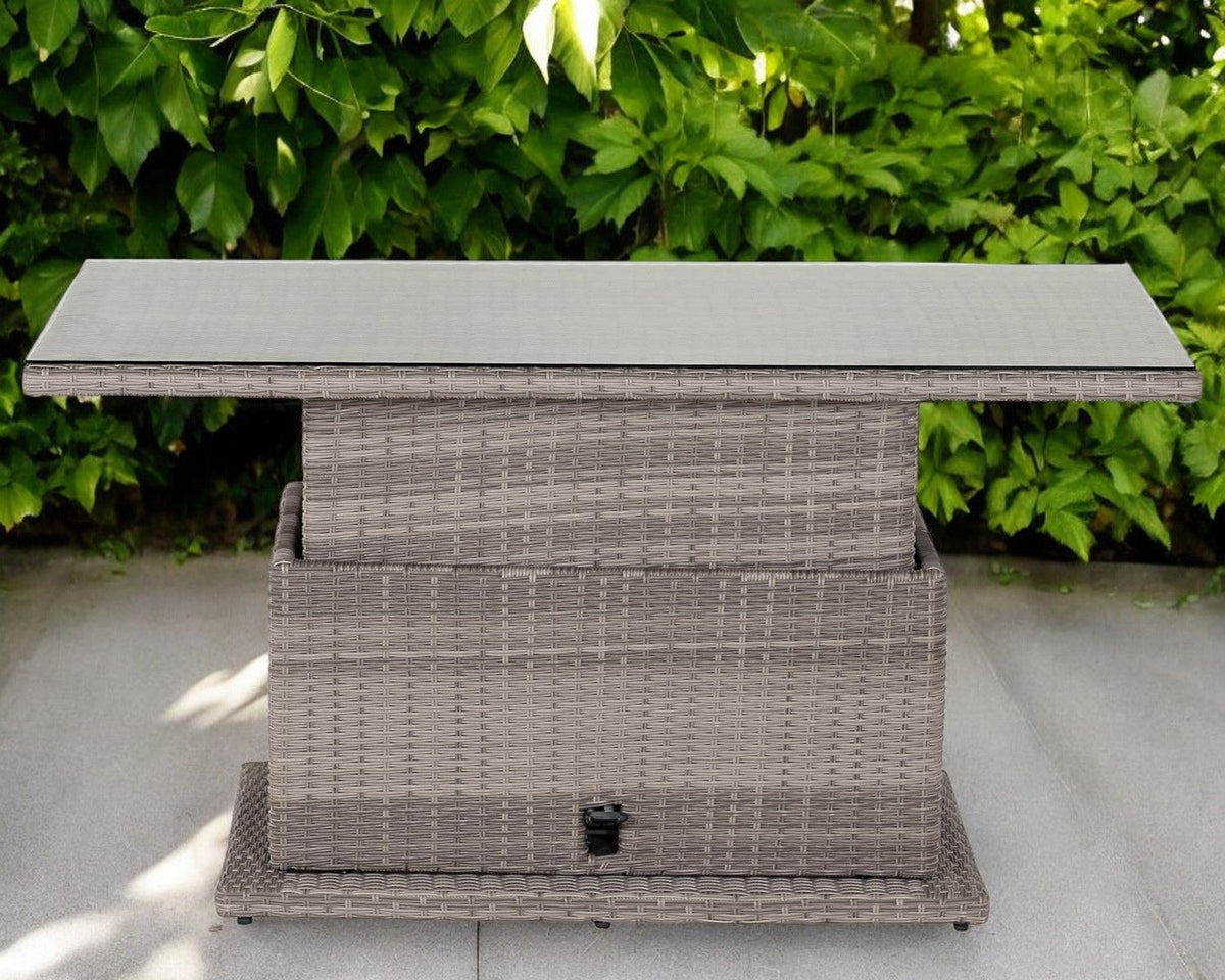 Adjustable Rectangular Dining Table in Double Flat Grey – Rattan Direct