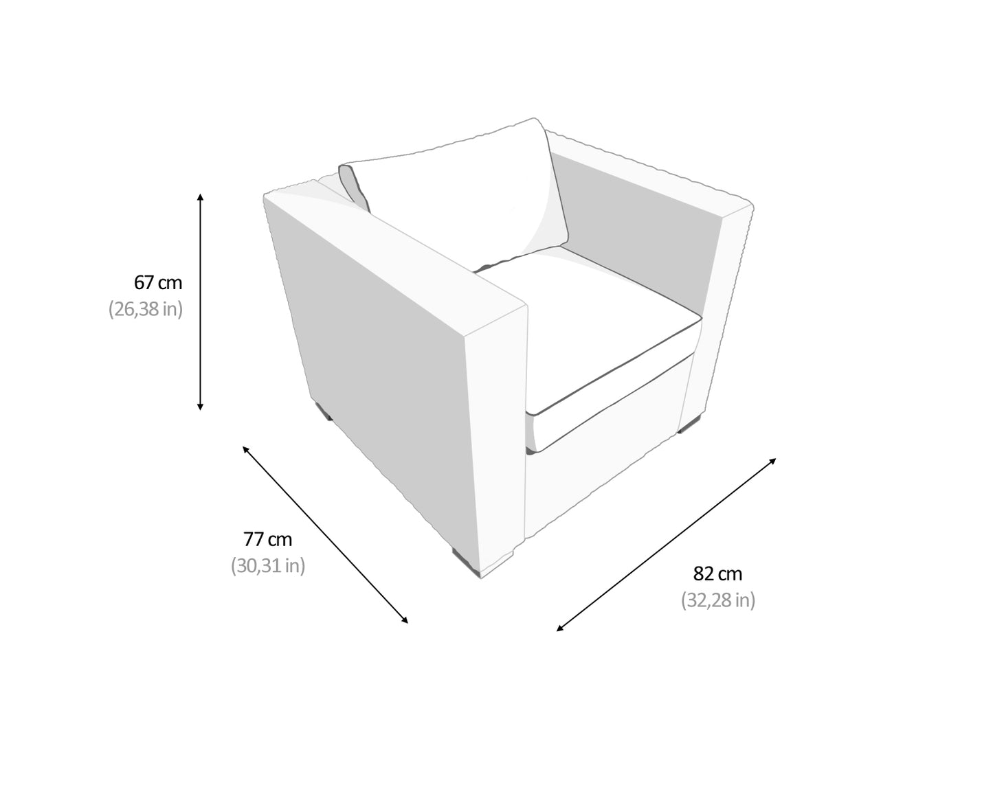 Ascot Rattan Garden Armchair in Premium Truffle Brown and Champagne