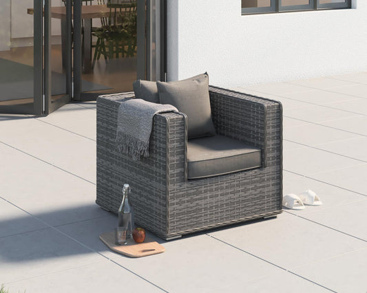 Ascot Rattan Garden Armchair in Grey