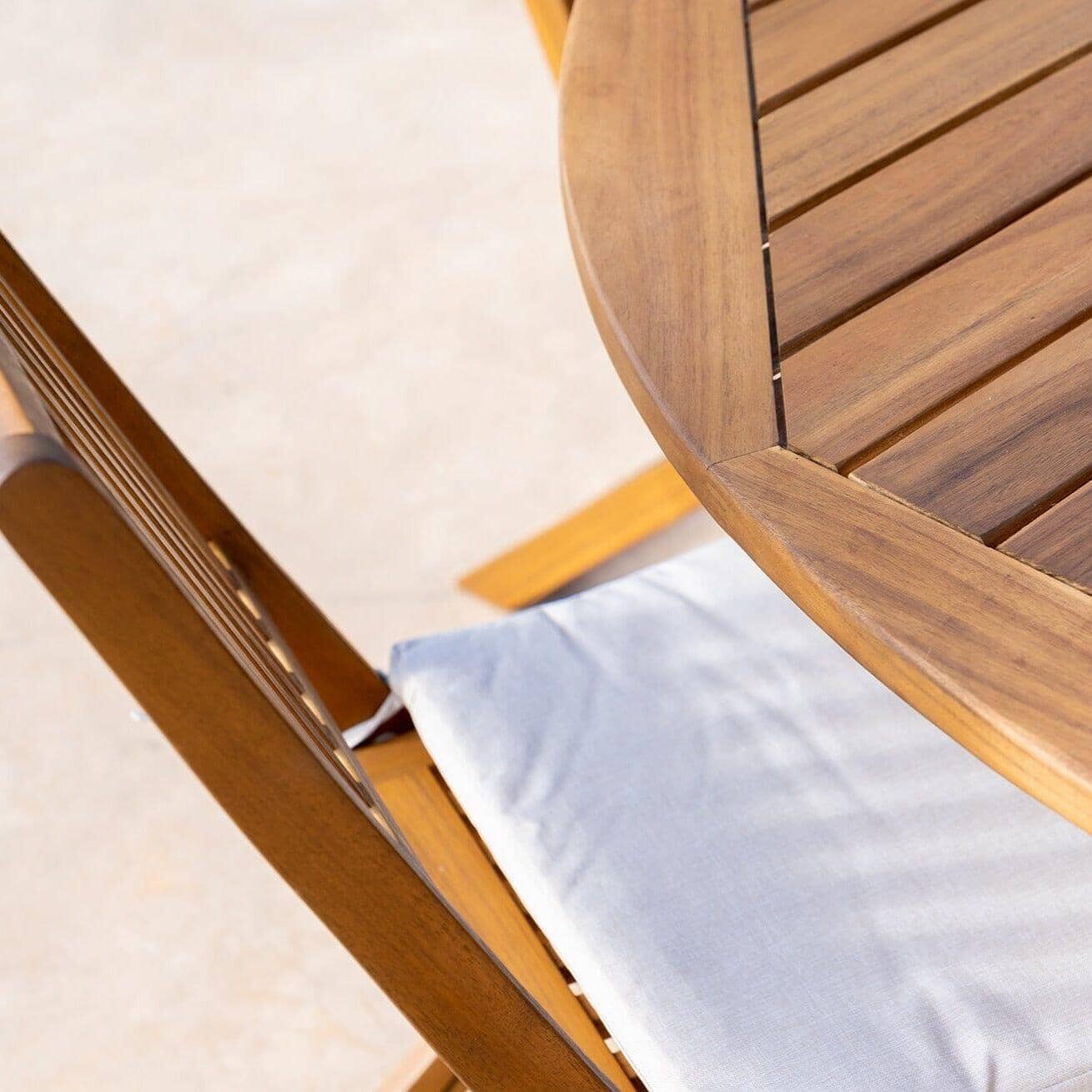 Ashby 4 Seater Round Wooden Garden Dining Set - 100cm