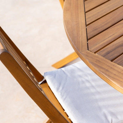 Ashby 4 Seater Round Wooden Garden Dining Set - 100cm