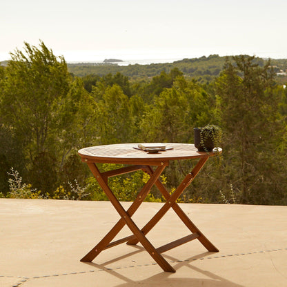 Ashby 4 Seater Wooden Round Folding Dining Table - 100cm - Laura James