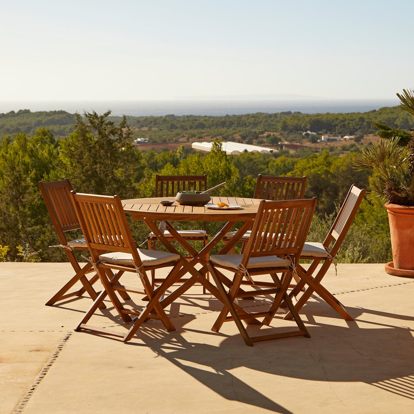 Ashby 6 Seater Round Wooden Dining Set - 130cm - Laura James