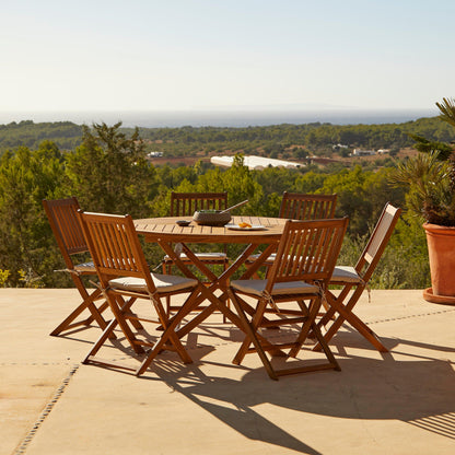 Ashby 6 Seater Round Wooden Dining Set - 130cm - Laura James