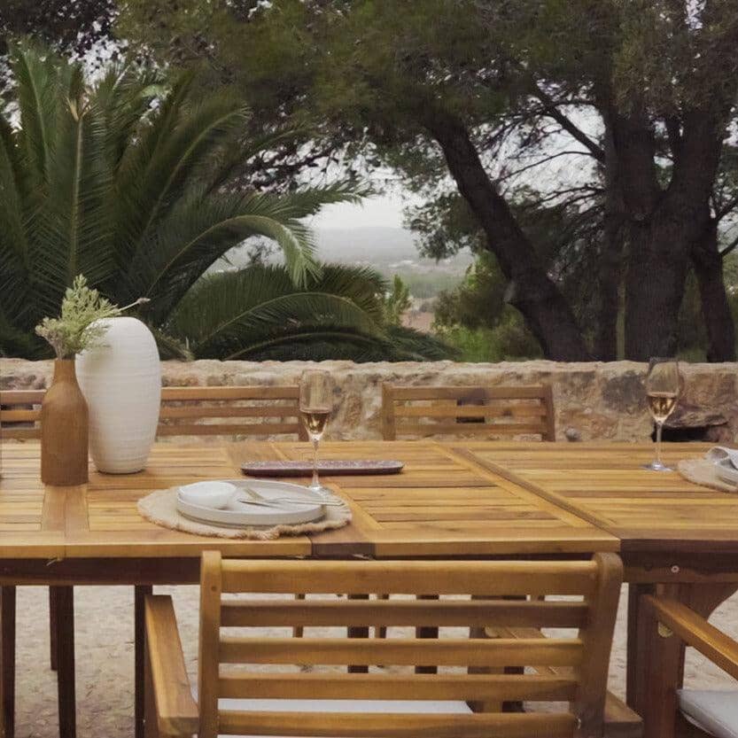 Aspen 4 Seater Wooden Extendable Garden Dining Set with Cushions