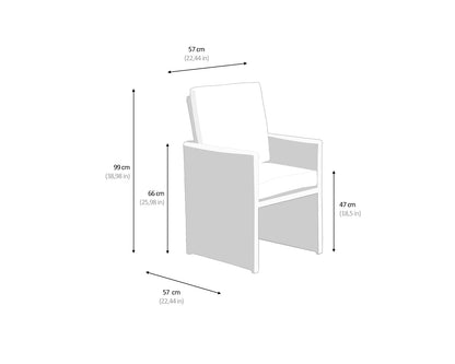 Barcelona 6 Seater Cube Set With Footstools in Grey