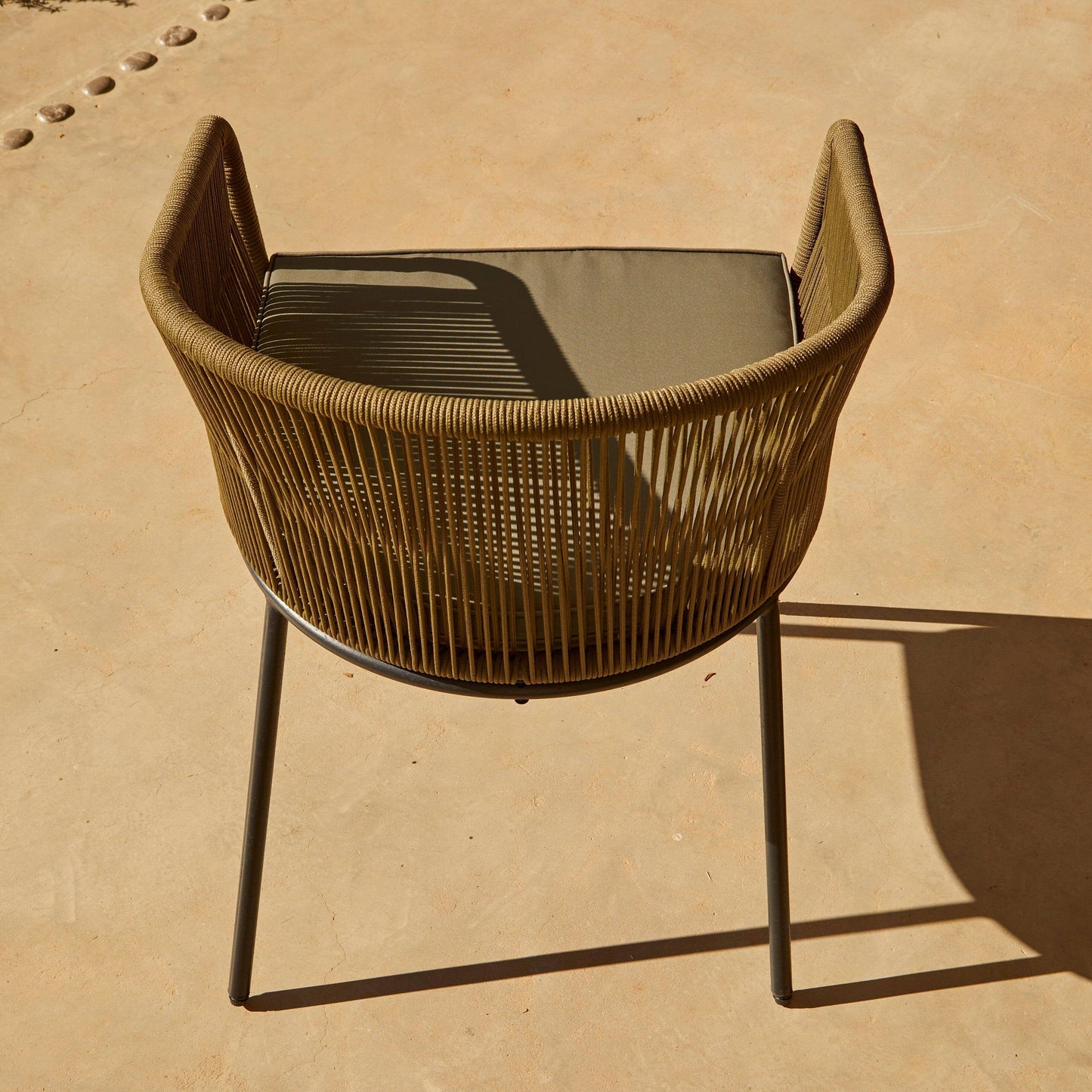 Hali Khaki Green Rope Chair with Cushion - Set of 2 - Laura James