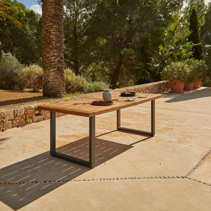 Hali 4 Seater Wooden Outdoor Dining Set with Hali Natural Chairs - 175cm