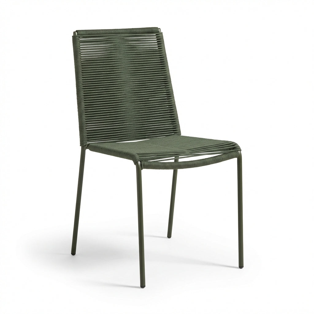 Ryder Khaki Green Rope Garden Chairs - Set of 2 - Laura James