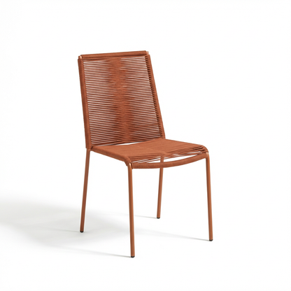 Amelia 6 Seater Dove Grey Concrete Garden Dining Set with Ryder Burnt Orange Chairs - Laura James