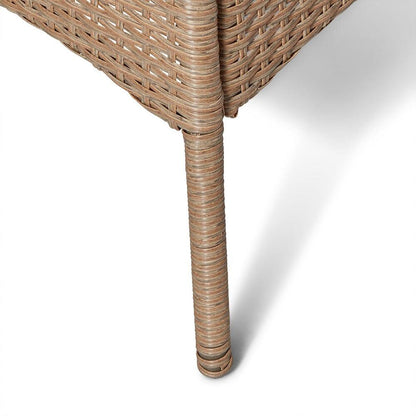 Kemble 4 Seater Rattan Round Outdoor Dining Table & Chair Set - Natural Brown - Laura James