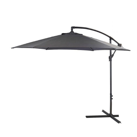 Lean Over 2.9m Round Parasol - Grey