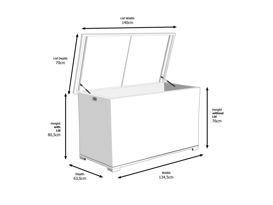 Outdoor Storage Box in Truffle 140 x 70 x 80 – Rattan Direct