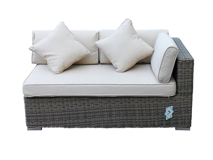 Monaco Rattan Garden Day Bed Sofa Set in Premium Truffle Brown and Champagne