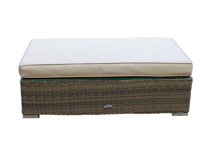 Monaco Rattan Garden Day Bed Sofa Set in Premium Truffle Brown and Champagne