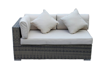 Monaco Rattan Garden Day Bed Sofa Set in Premium Truffle Brown and Champagne