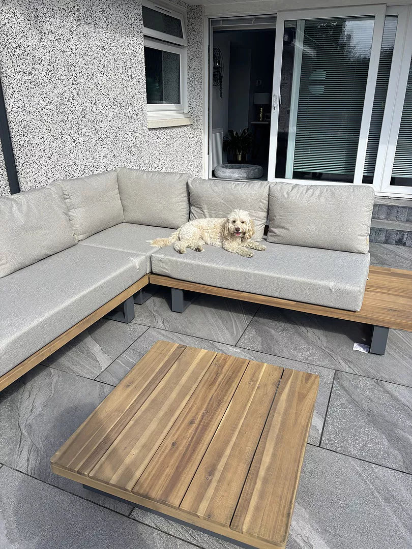 Shiva Garden Corner Sofa Set - Stone - Laura James 