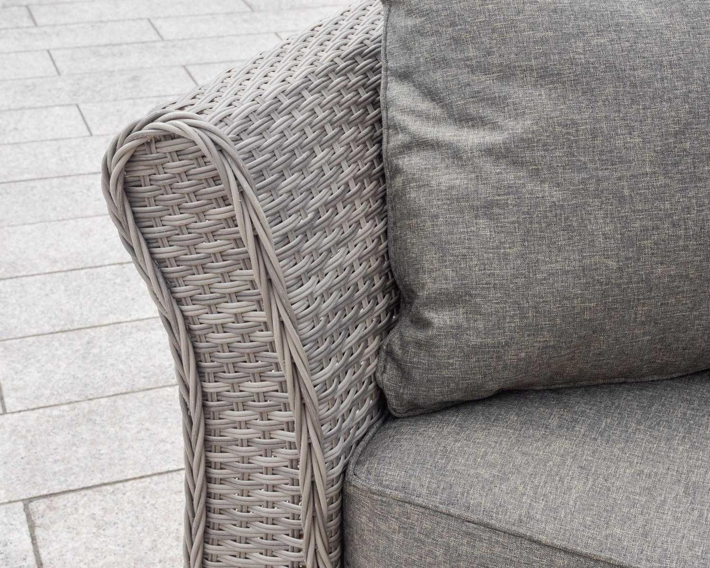 Lisbon 3 Seater Rattan Garden Sofa Set in Grey