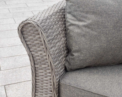 Lisbon 2 Seater Rattan Garden Sofa in Grey